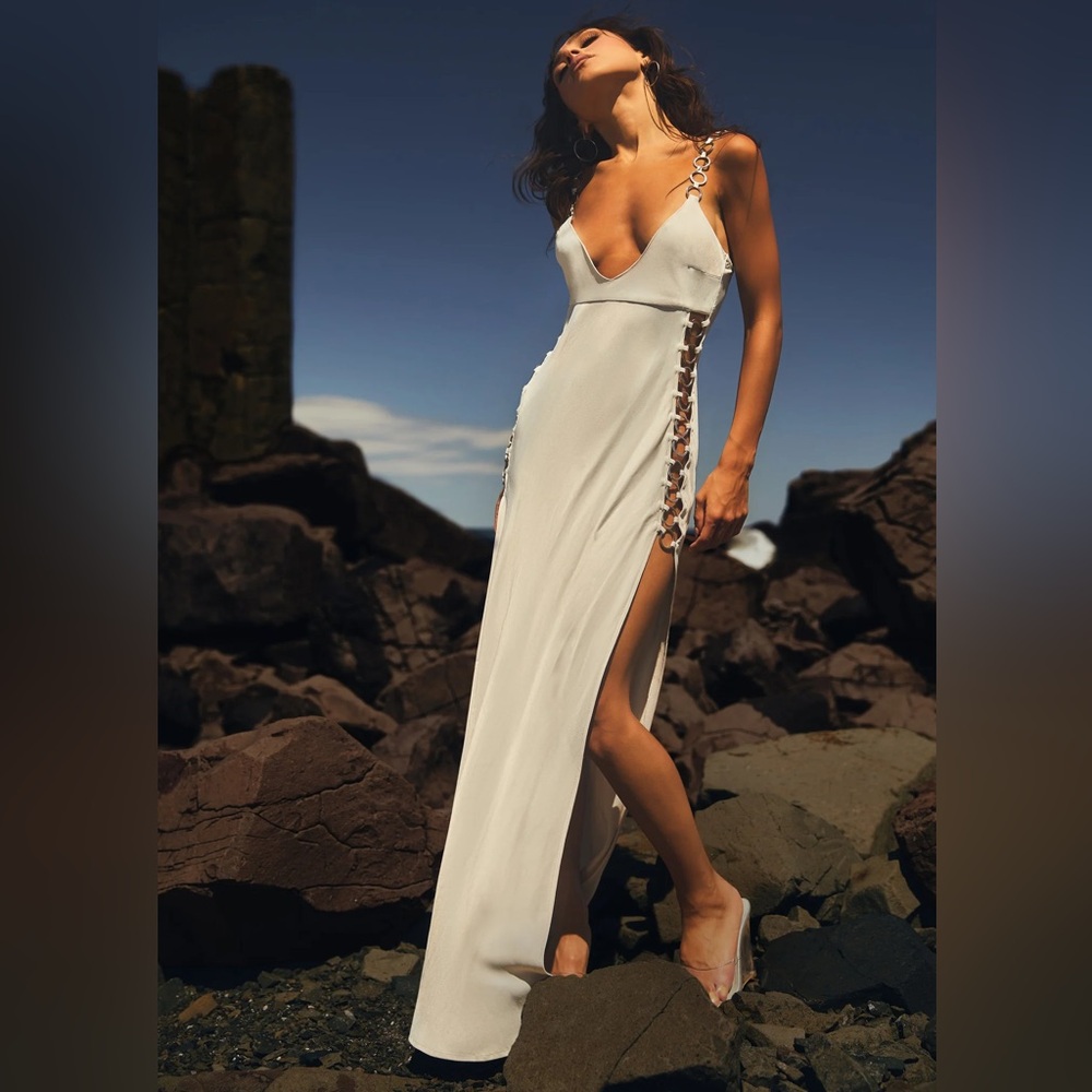 MESHKI - Ring Maxi Dress - Beige XXS